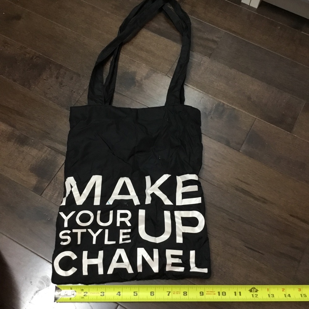CHANEL Tote Bag Black Cloth